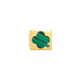 Nomination COMPOSABLE GLAM SYMBOLE Element aus Edelstahl, mit Edelsteinen verziert, gelbgold PVD-beschichtet (03-03)